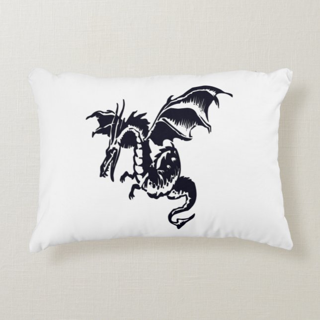 Almofada Decorativa Desenho de Dragão Voador (Frente)