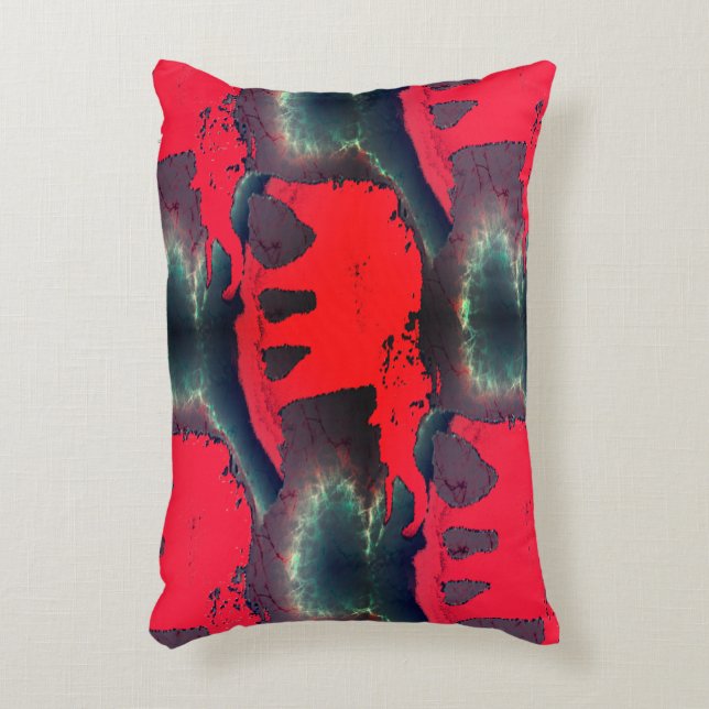 Almofada Decorativa desenho de elefante vermelho-abstrato, efeito muit (Frente(Vertical))
