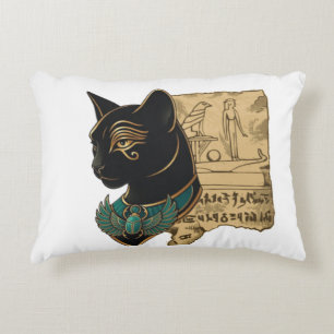 Almofada Decorativa Desenho do Faraó Gato Preto