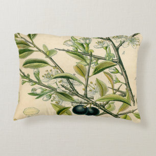 Almofada Decorativa Desenho Floral Antiquado De Impressão Botânico