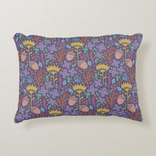 Almofada Decorativa Desenho floral retrô com flores e frutas.