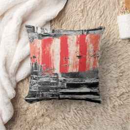 Almofada Decorativa – Design Abstrato Pulso Vermel