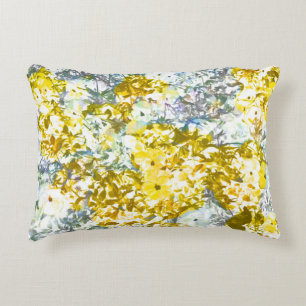 Almofada Decorativa Design cinzento amarelo do teste padrão de flor d