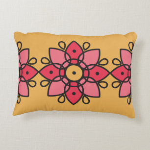 Almofada Decorativa design cor amarela e rosa para casa