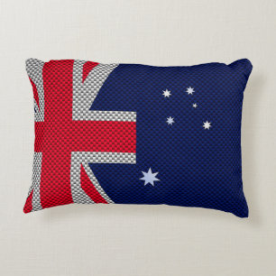 Almofada Decorativa Design de bandeira da Austrália no Estilo de Cromo