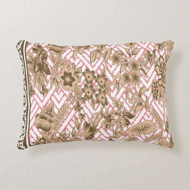 Almofada Decorativa Design de coral têxtil com ouro intrincado pa (Frente)