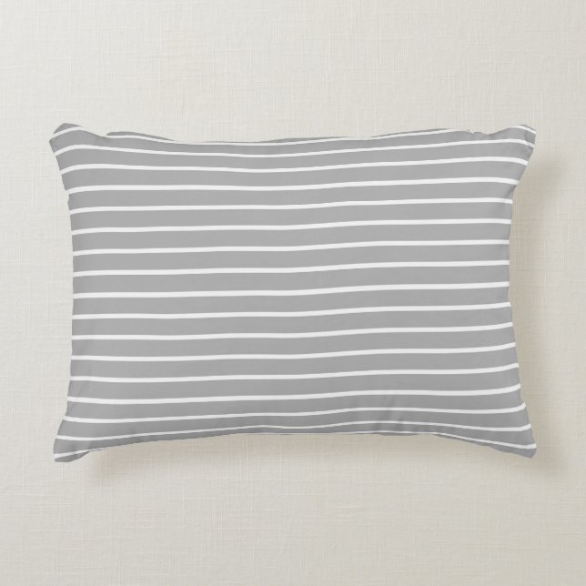 Almofada Decorativa Design de Listras Cinza Cinza  (Frente)