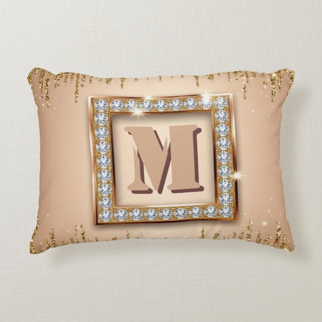 Almofada Decorativa Design de Nome com Monograma Personalizado ✨ (Frente)