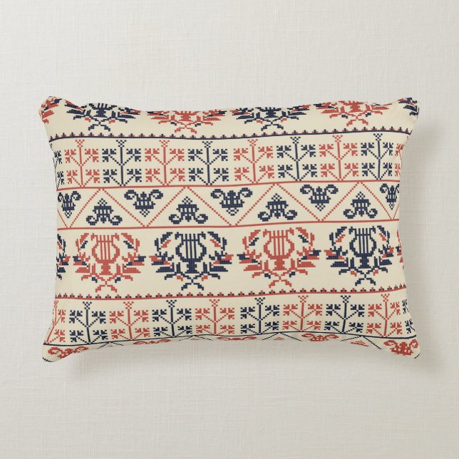 Almofada Decorativa Design de padrão constante com palestino tradicion (Frente)