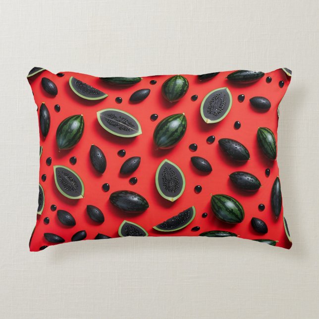 Almofada Decorativa Design de Sementes de Melancia Fofa Verão Fruta🍉 (Frente)