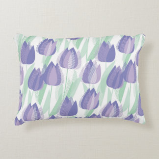 Almofada Decorativa Design de Tulipas: floral violeta pálido.