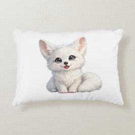Almofada Decorativa Design de Vibrações Positivas de Raposa Ártica Fof