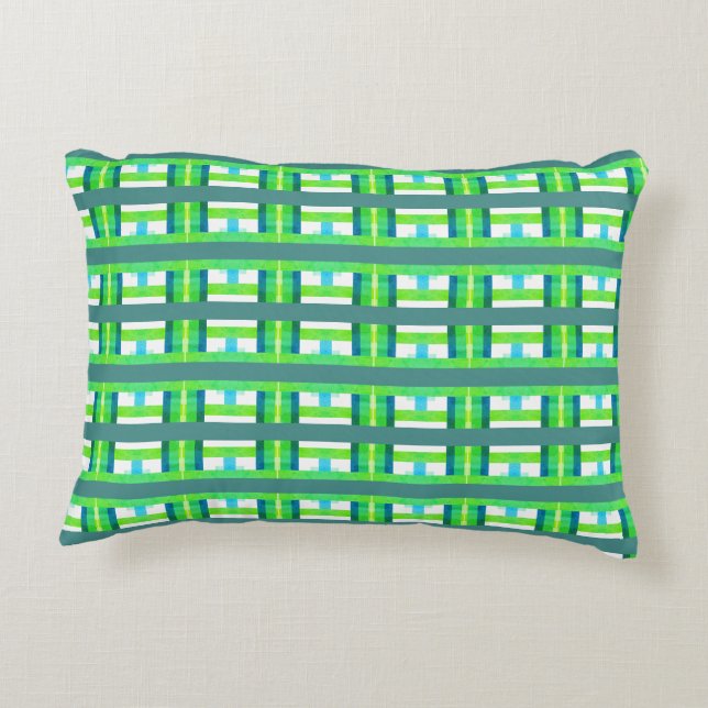 Almofada Decorativa Design em Teal e Verde (Verso)