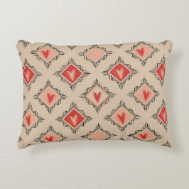 Almofada Decorativa Design Minimalista Tribal Heart em Rosa Poeirento