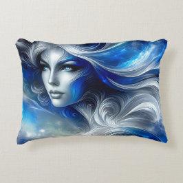 Almofada Decorativa Deusa Celestial White Blue Head Fevereiro -