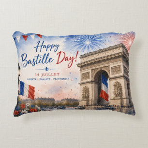 Almofada Decorativa dia da Bastilha Arco do triunfo Paris França fogo 