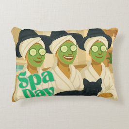 Almofada Decorativa Dia de Spa das Bruxas Humor Engraçado