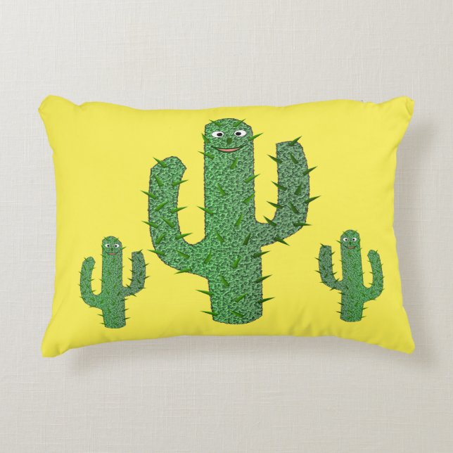 Almofada Decorativa Dia dos Mortos Felizes Cactus (Frente)