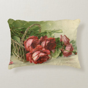 Almofada Decorativa Dia dos Namorados Vintage Amor, Rosas Vermelhas Ca