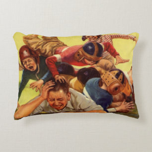 Almofada Decorativa Dia dos Pais Vintage, Futebol Infantil e Cachorro