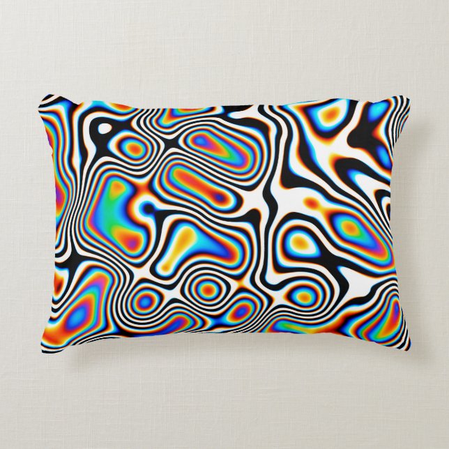 Almofada Decorativa Digital effects. Vibrant abstract background. Colo (Frente)