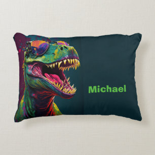 Almofada Decorativa Dino T Rex bonito pré-histórico
