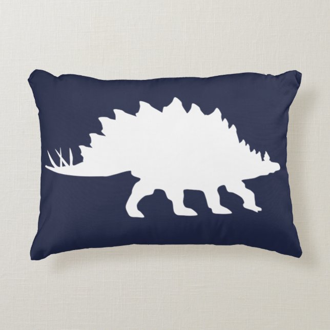 Almofada Decorativa Dinossauro Branco Stegossauro Silhouette (Frente)
