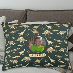 Almofada Decorativa Dinossauro Foto e Nome Personalizado para Meninos