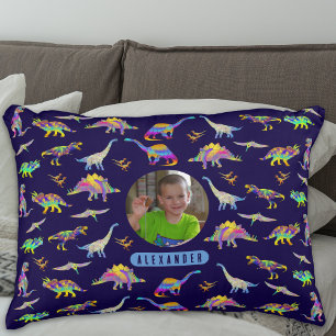 Almofada Decorativa Dinossauro Foto e Nome Personalizado para Meninos