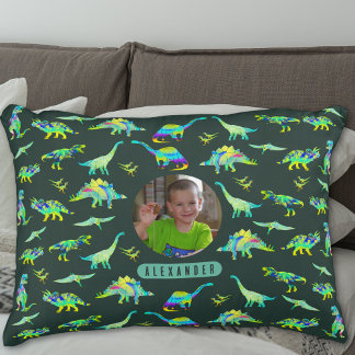 Almofada Decorativa Dinossauro Foto e Nome Personalizado para Meninos