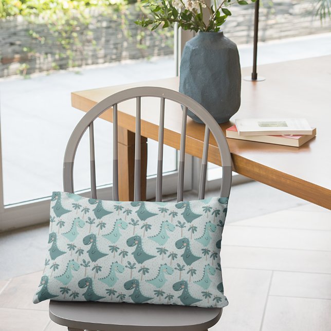 Almofada Decorativa Dinossauro Simples Design de Criança Escandinava (Dinosaur Simple Scandinavian Child Design Accent Pillow)