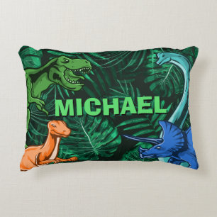 Almofada Decorativa Dinossauros Crianças Dino Jurassic Trex Boy Perso