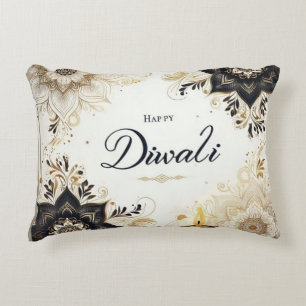 Almofada Decorativa Diwali com Elegant Floral & Diya
