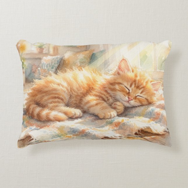 Almofada Decorativa Doce gatinho tomando sol  (Frente)