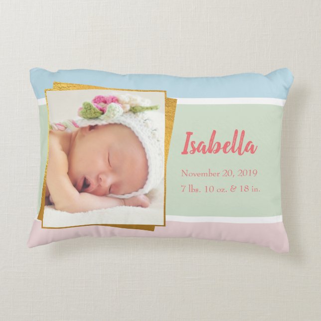 Almofada Decorativa Docente Pastel Baby Girl Foto Record (Verso)
