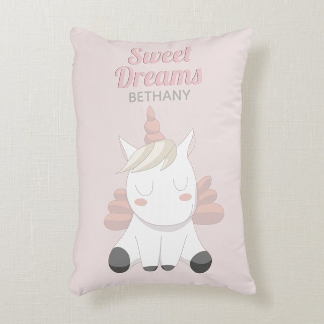 Almofada Decorativa Doces Sonhos Unicorn Girly Pink Personalizado (Frente(Vertical))