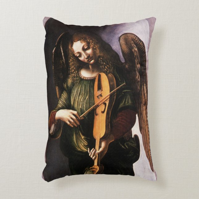 Almofada Decorativa Dois Anjos Diferentes de Leonardo da Vinci (Frente(Vertical))
