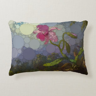 Almofada Decorativa Dois beija-flores com uma Orquídea após o Heade