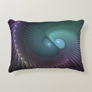 Almofada Decorativa Dois Espirais Coloridos Arte Fractal Moderna Abstr