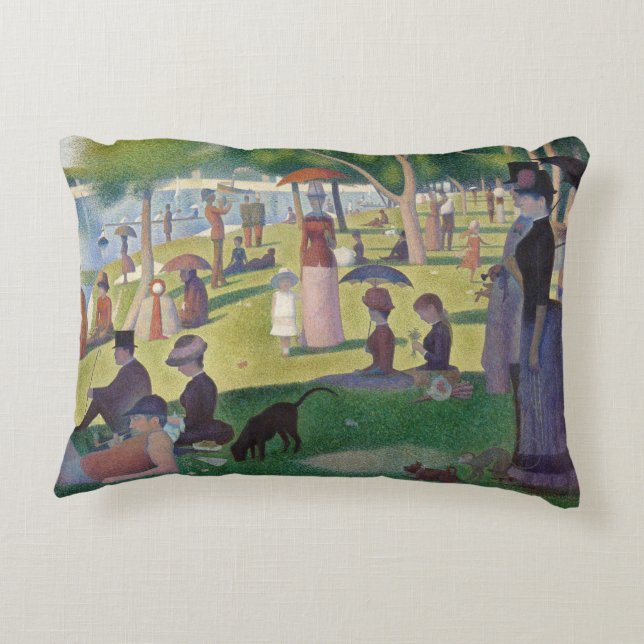 Almofada Decorativa Domingo na pintura de La Grande Jatte Seurat (Verso)