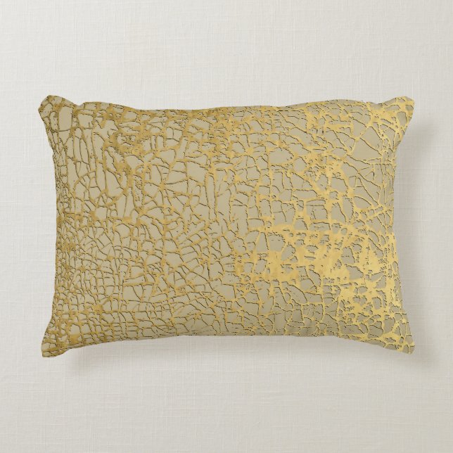 Almofada Decorativa Dourada Marblagem: Grunge Texture Design (Frente)