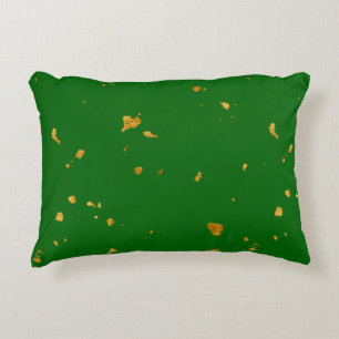 Almofada Decorativa Dourados Flakes em Emerald Green