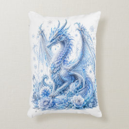 Almofada Decorativa Dragão de Gelo Majestoso