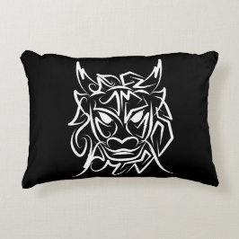 Almofada Decorativa Dragão Tribal Negro e Branco