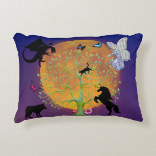 Almofada Decorativa Dragon Fairy Unicorn Fantasy Tree e Full Moon T