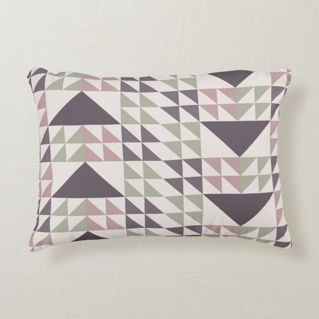 Almofada Decorativa Dusty Rose Geometric Quilt Pattern Throw Pillow (Frente)