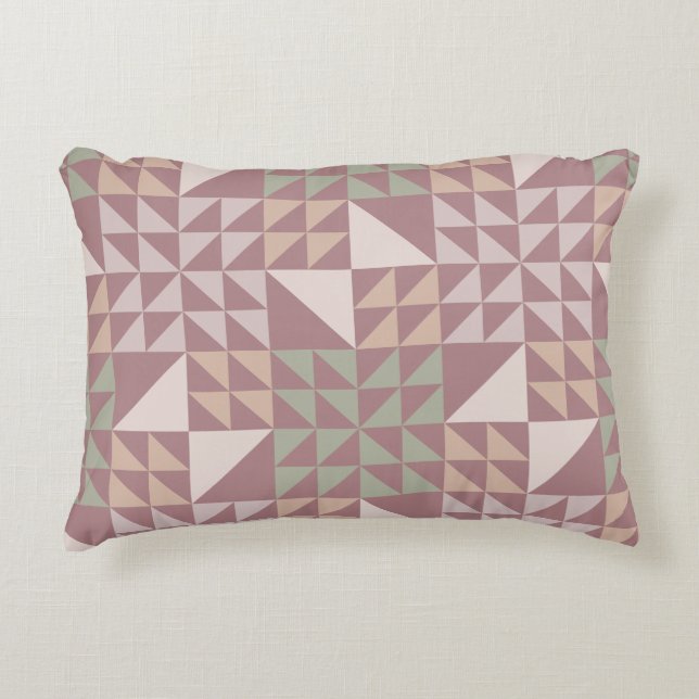 Almofada Decorativa Dusty Rose Geometric Quilt Pattern Throw Pillow (Frente)