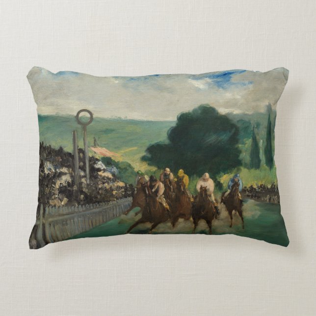 Almofada Decorativa Edouard Manet - As Raças em Longchamp (Frente)