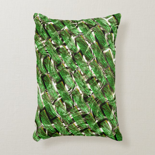 Almofada Decorativa Efeito verde claro na parede e bolhas esbranquiçad (Frente(Vertical))