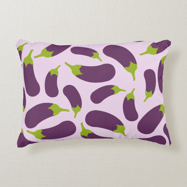 Almofada Decorativa EggPlant EggPlant Purple Vegetal Design (Frente)